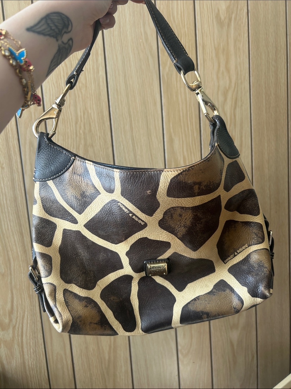 Dooney and Bourke giraffe print shoulder bag